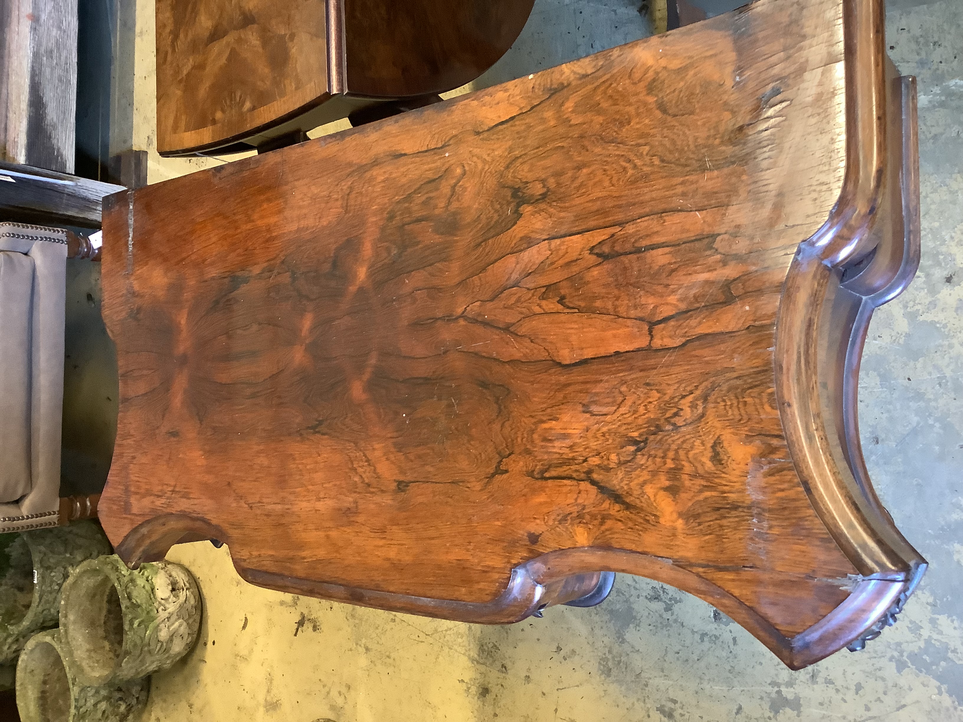 A 19th century continental folding rosewood card table, width 92cm, depth 46cm, height 80cm